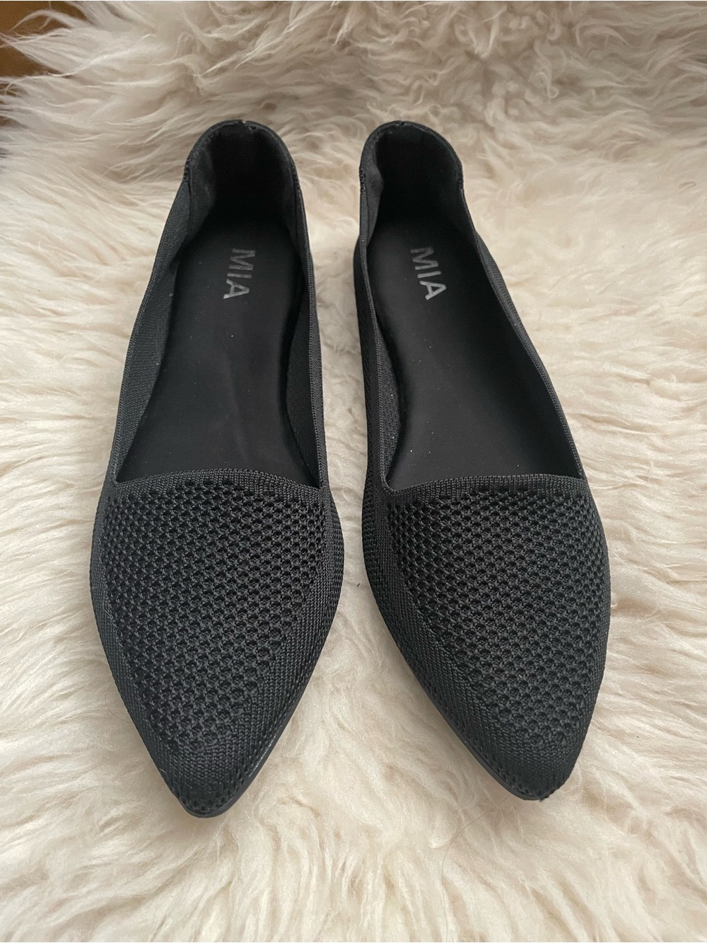 MIA Corrine Flats Black Knit 9